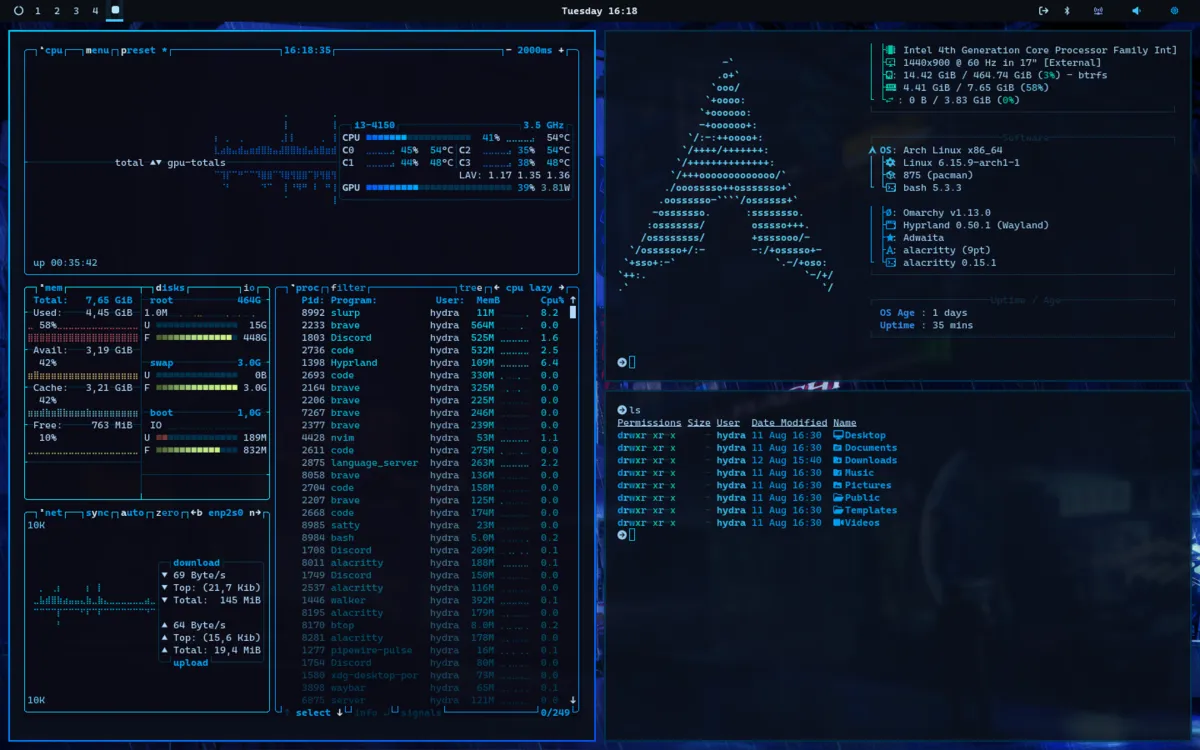 Azure Glow theme screenshot