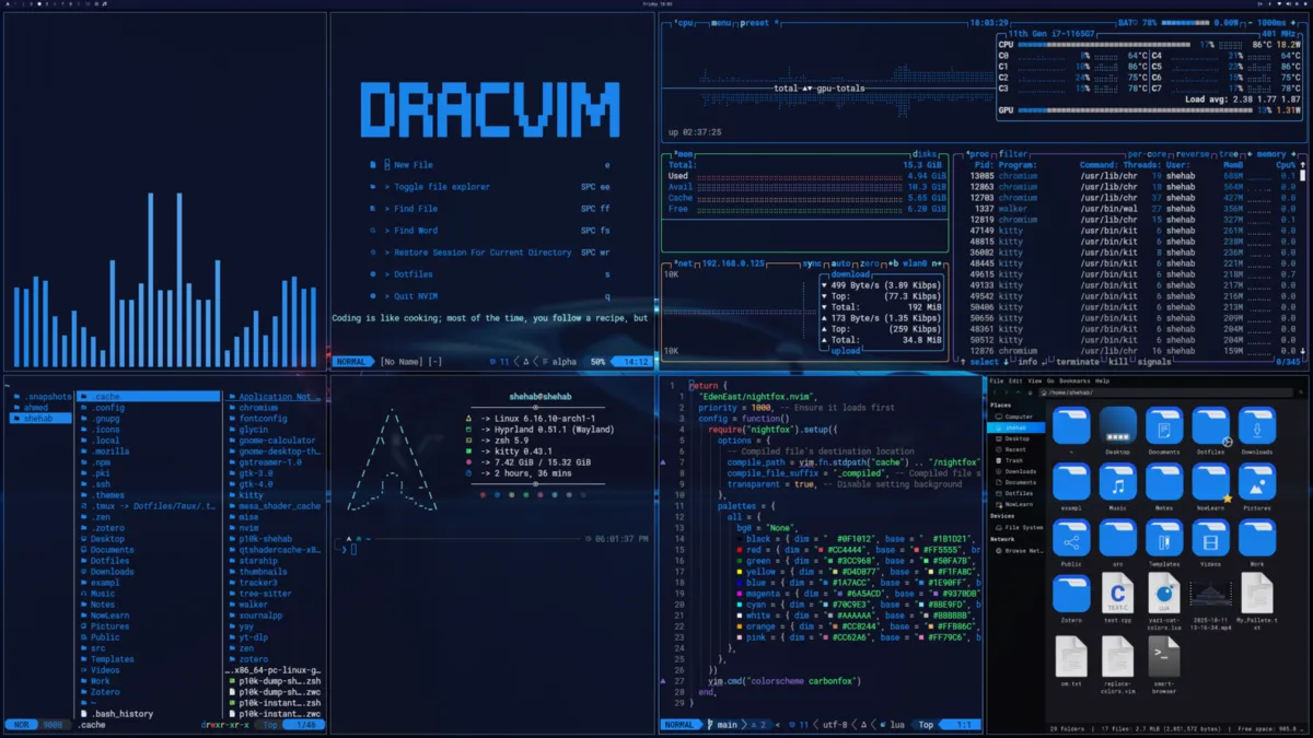 Drac theme screenshot
