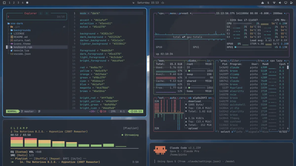 One Dark theme screenshot