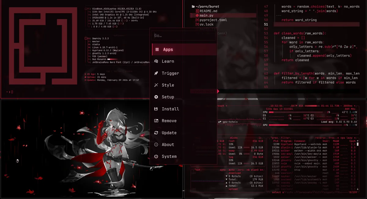 Red Monarch theme screenshot