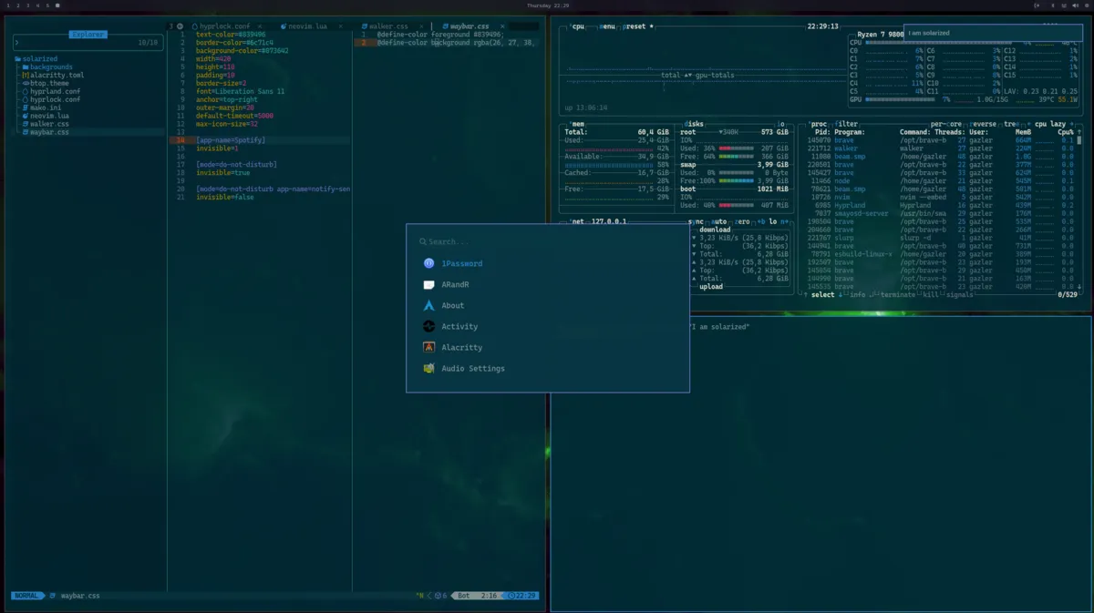 Solarized theme screenshot