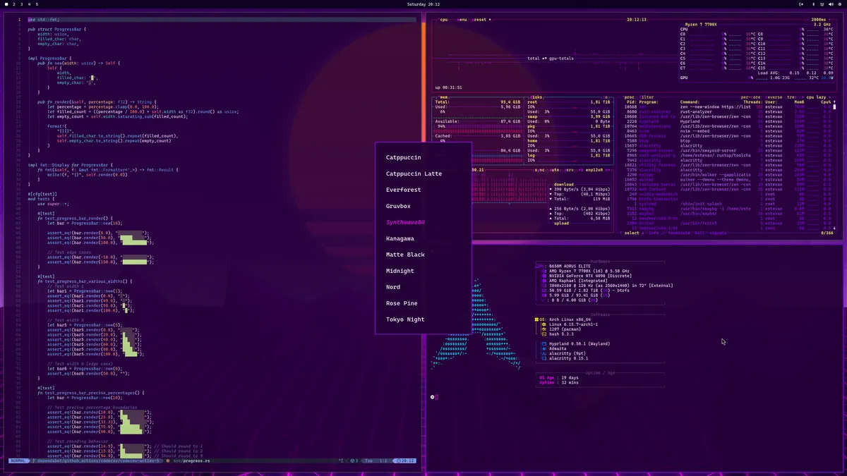 Synthwave '84 theme screenshot